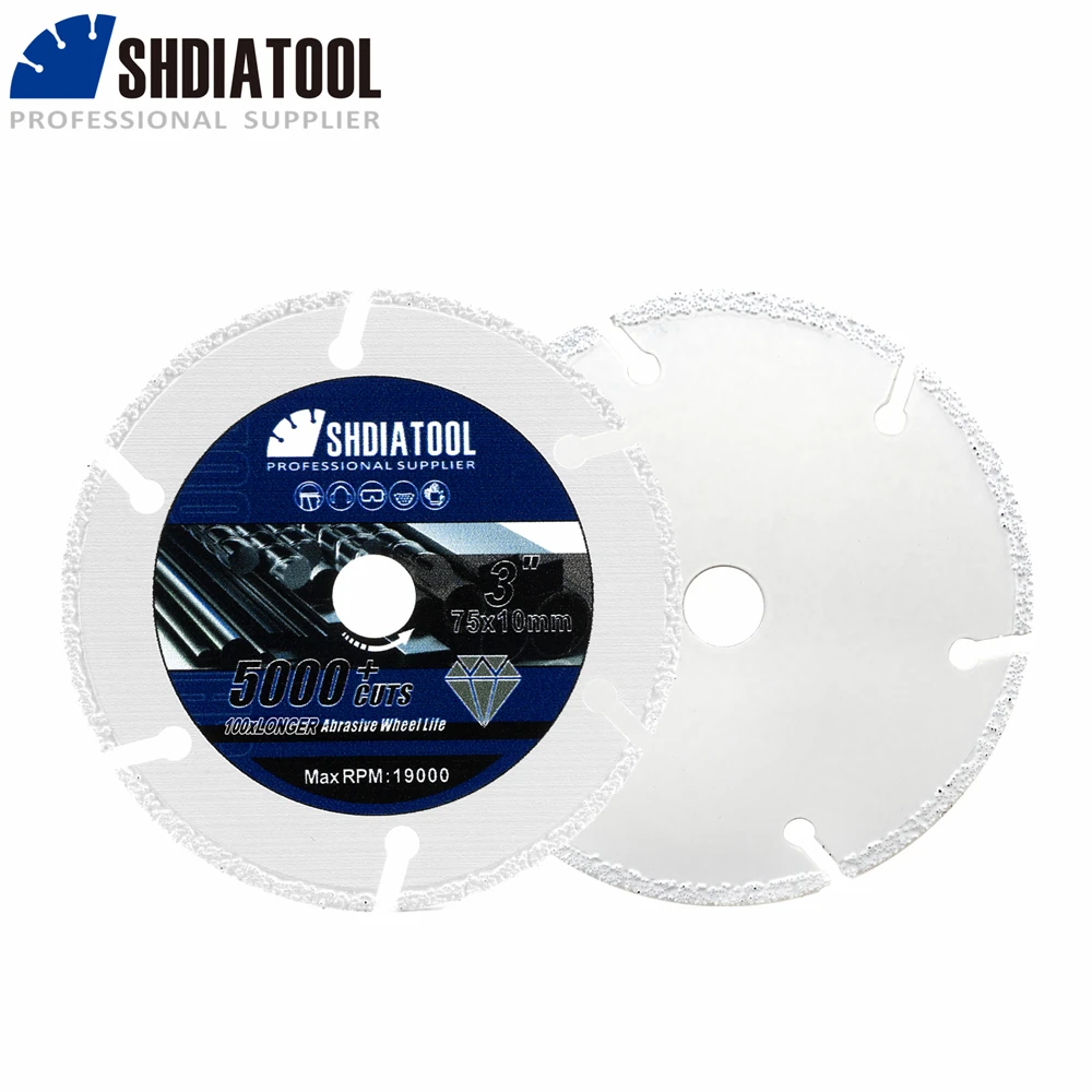 SHDIATOOL 1pc Diamond Saw Blade Cutting Steel Iron Rebar 50/75/85/105/115/125mm Cutter Plate Angle Grinder Metal Cutting Disc