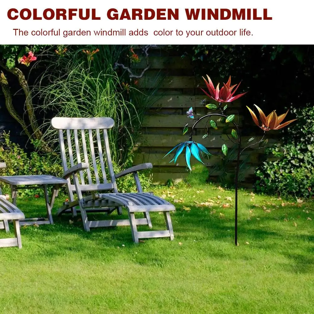 

1pcs Colorful Garden Windmill Diy Lawn Windmill Decorative Decoration Wind Supplies Courtyard Garden Terrace Spinners T9h7