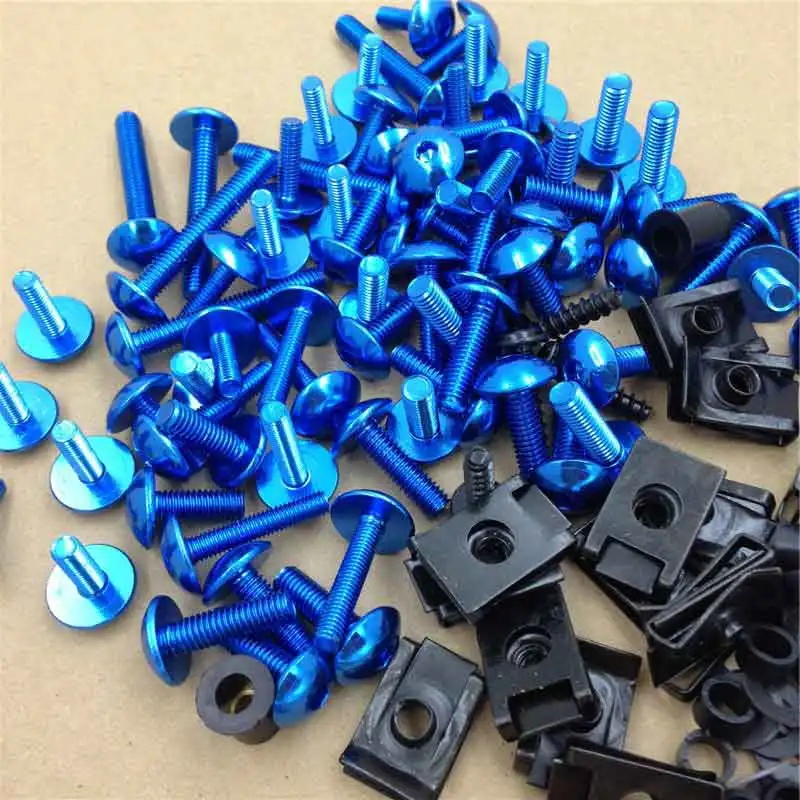 

Motorcycle Fairing Round Screw Bolts Kit for Hodna Yamaha Kawasaki Suzuki GSXR 600 750 1000 1300 Hayabusa Aluminum Accessories