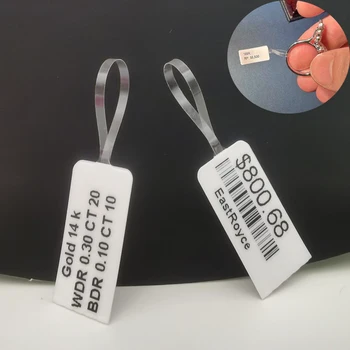 Forniture di fabbrica etichette trasparenti per gioielli a coda di topo 86x11mm(3.5 