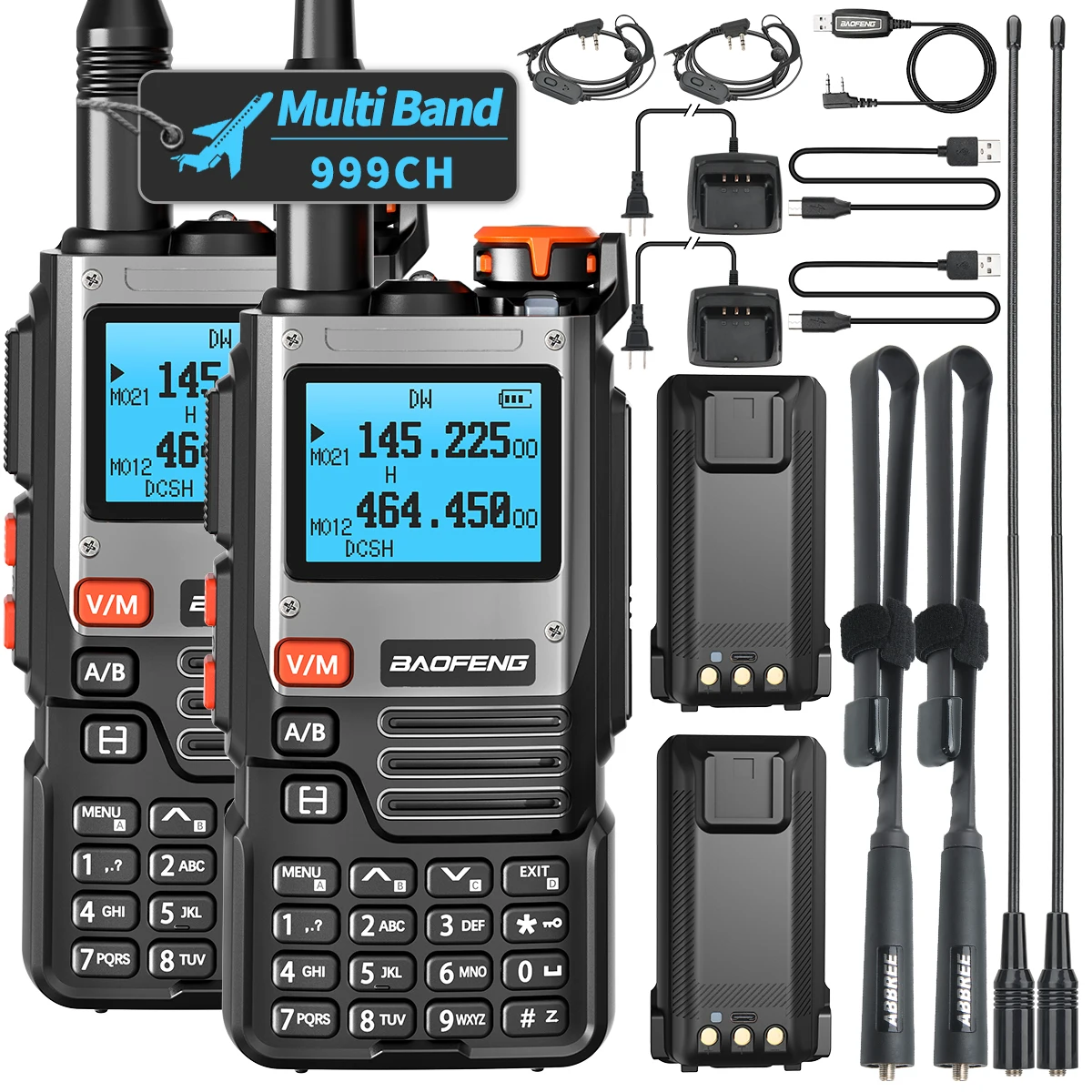 Baofeng UV K61 Walkie Talkie Multi Band Wireless Copy Frequency 999CH Type-C DTMF Long Range NOAA UV-5R UV K6 K5(8) Ham Radio