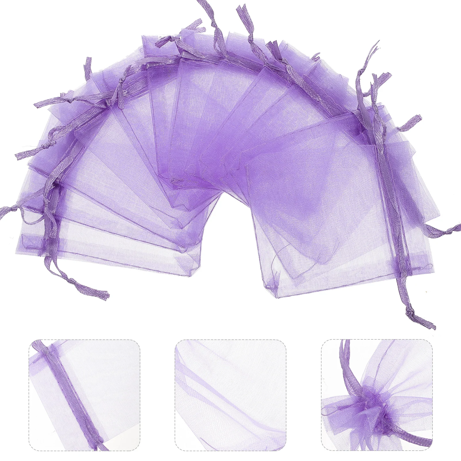 50 Pcs Mesh Favor Bags Organza Gift Gifts for Stocking Stuffers Purple Candy Packing