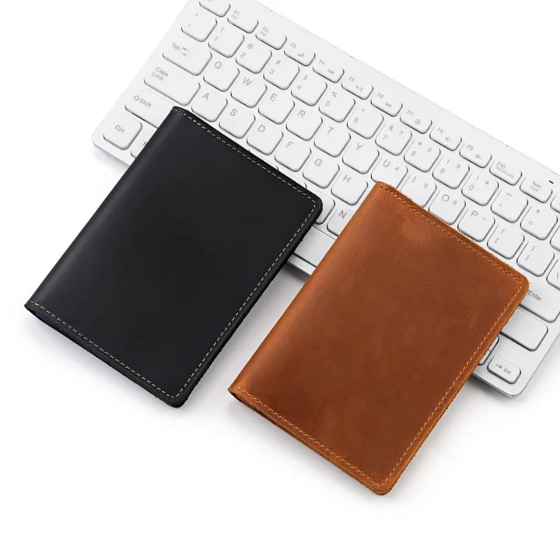 

Кожаный чехол для паспорта Travel Crazy Horse, унисекс, тонкий, с отделениями для карт, высококачественный кожаный кошелек для мужчин