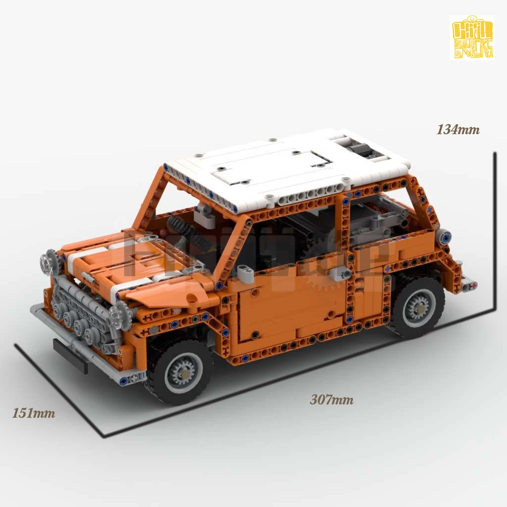 Moc-3220-1 Classic Mini White Hardtop Model With PDF Drawings Building Blocks Bricks Kids DIY Toys Birthday Christmas Gifts