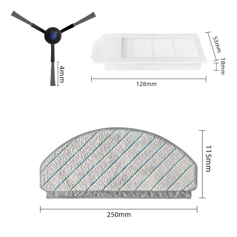 Zijborstel Filter Mop Doek Voor ECOVACS Voor DEEBOT N20/N20 PLUS Stofzuiger Accessoires Cleaning Tools Huishoudelijke Benodigdheden