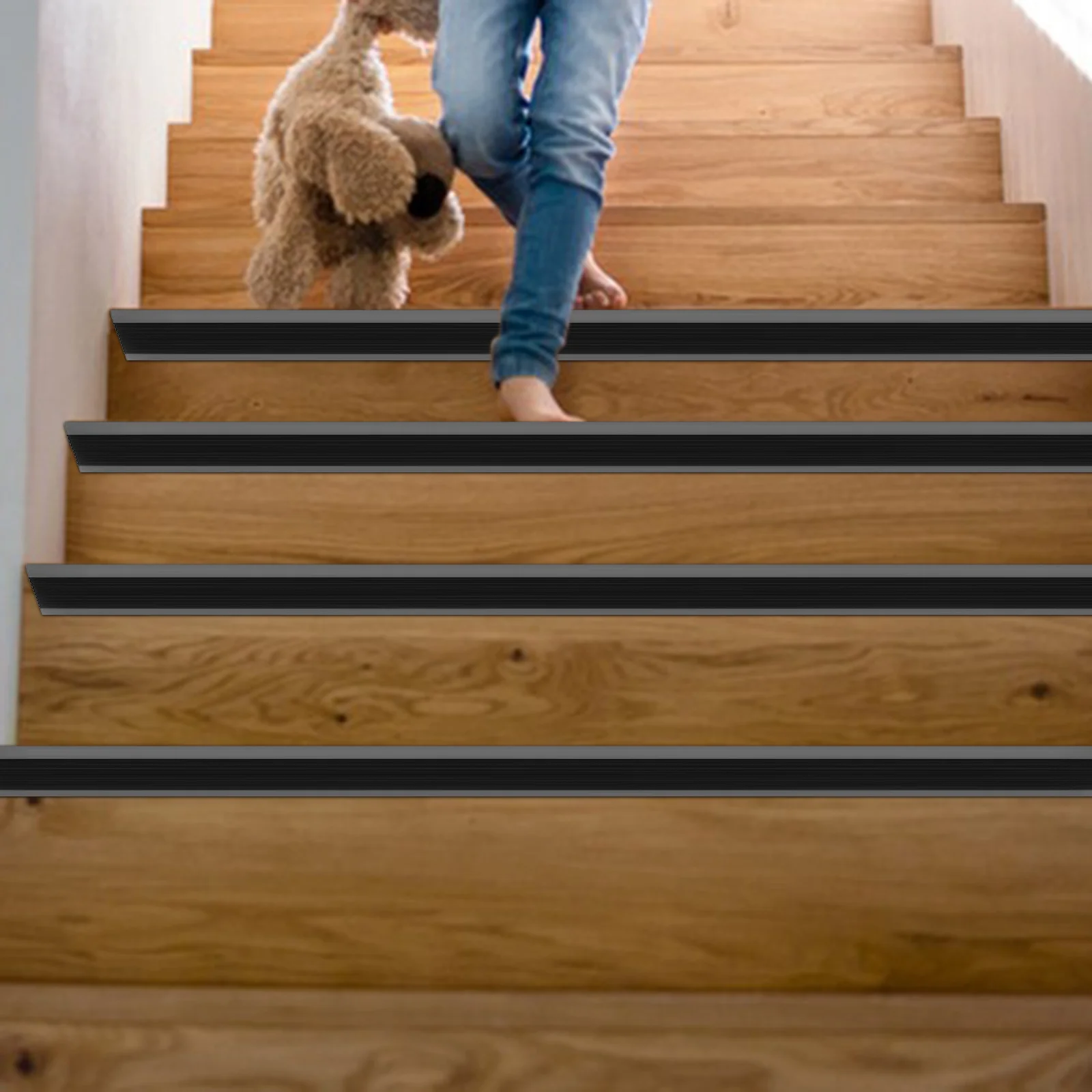 

1 Roll Stair Edges Protector Self-Adhesive Anti-Slip Strip PVC Stair Nosing Floor Transition Trim Molding Floor Transition Strip