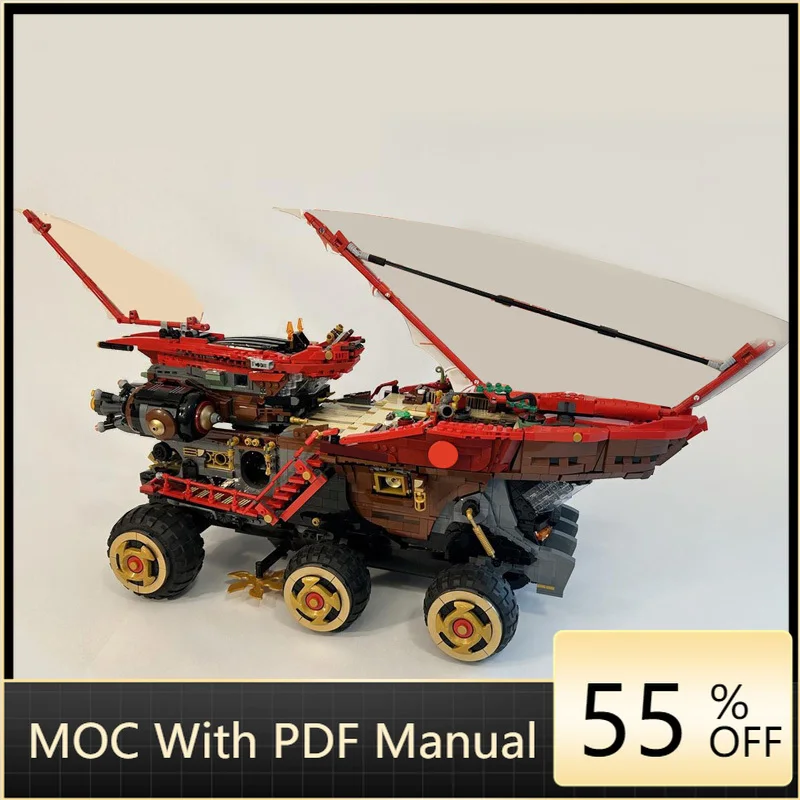 

6656 шт. MOC знаменитый фильм изысканный шестиколесный наземный автомобиль строительные блоки модель DIY сборка кирпичей игрушки для взрослых рождественские подарки