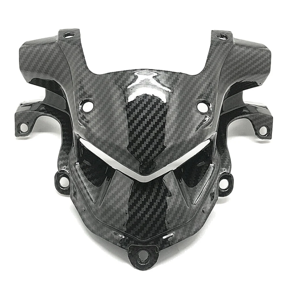 

Motorcycle Carbon Fiber Front Fairing Aerodynamic Headlight Upper Top Cover Beak Nose for Kawasaki Z900 2017-2019