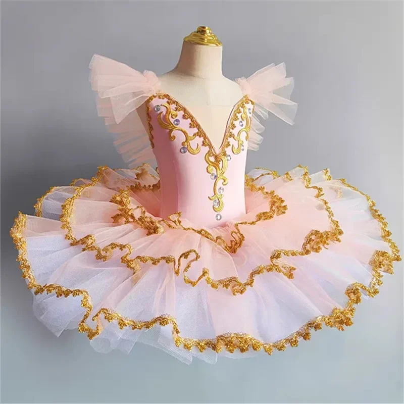 الجنية حفلة موسيقية جديد راقصة الباليه زي الاطفال الأزرق مطرزة زهرة فستان الفتيات ملابس الرقص الجمباز رداء رقص الباليه توتو فستان