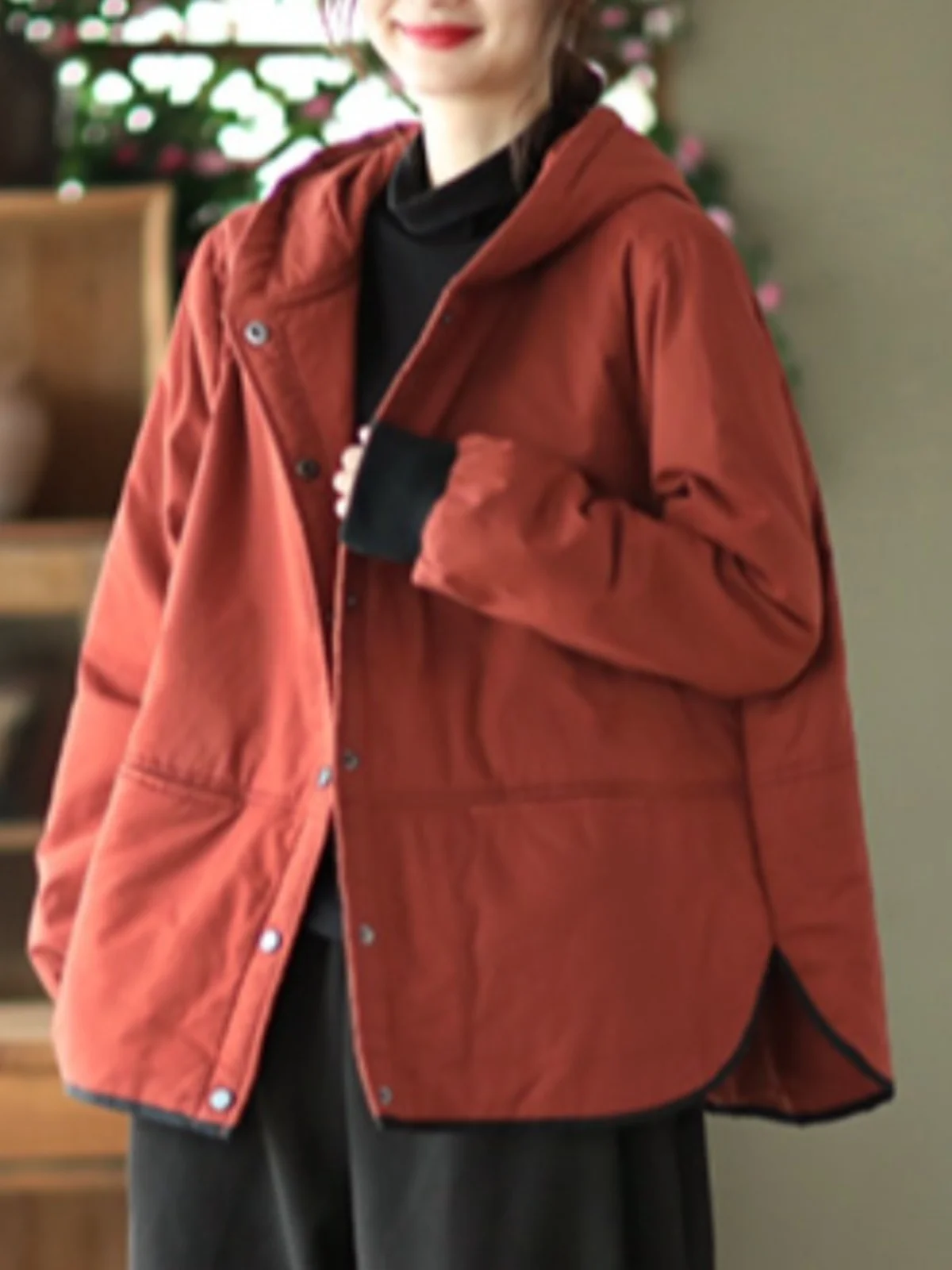 

Хлопковое джето в стиле ретро, женское свободное тонкое пальто с капюшоном, брендовая зимняя теплая одежда на заказ, длинное пальто на пуговицах све