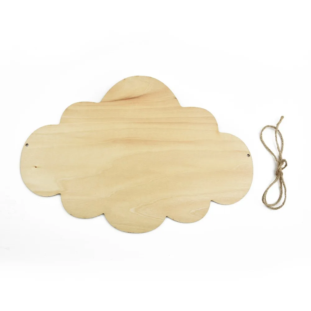 33*23cm Mirror Ornaments Mirror Cloud Korean Style Plywood Wear-resistance 1x Wooden Bathroom Cloud Shape Decoration