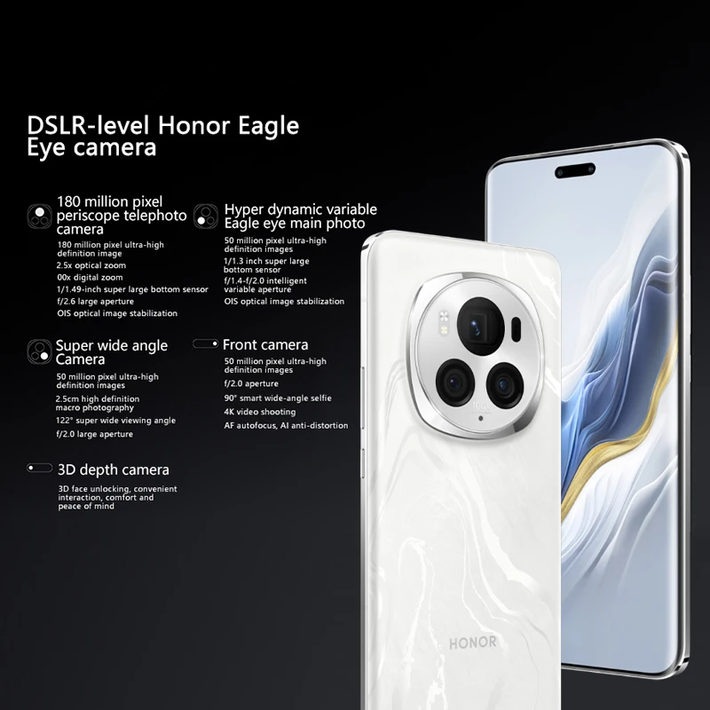 Original HONOR Magic 6 Pro 12 GB 256 GB 5600 mAh Akku 80 W Ladung 6,8 Zoll OLED 120 Hz Bildschirm 180,0 MP Kamera IP68 Snapdragon 8 Gen 3