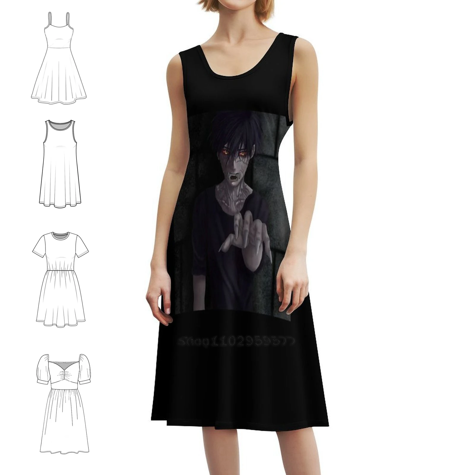 فستان Anzai طويل على الطراز الكوري للنساء فستان كاجوال أنيق للحفلات أو الارتداء اليومي فستان كرة السلة Anime Manga Anzai Slam #1