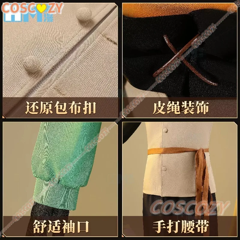Natsuki Subaru Cosplay Costume Wig Anime Re:Life in A Different World From Zero Black Cape Green Shirt Pants Set Christmas Suit - view 4