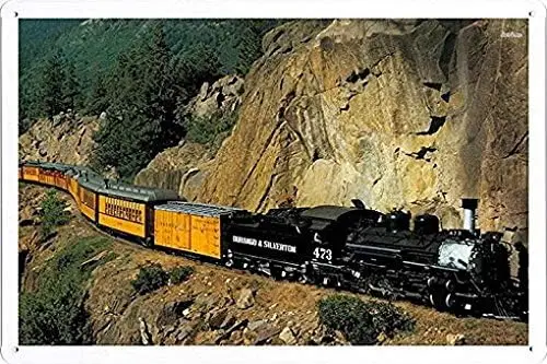 Durango And Silverton Train Tin Poster Wall Decor Metal Sign 8X12 Inches