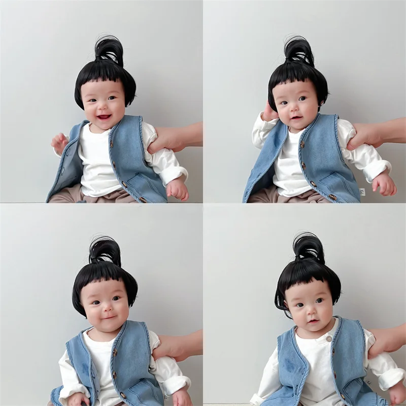 Cute Hair Accessories Baby Boy Girl Cosplay Wig Hat Cap Hairpiece New Year Christmas Children Kids Headwear Photograph Props