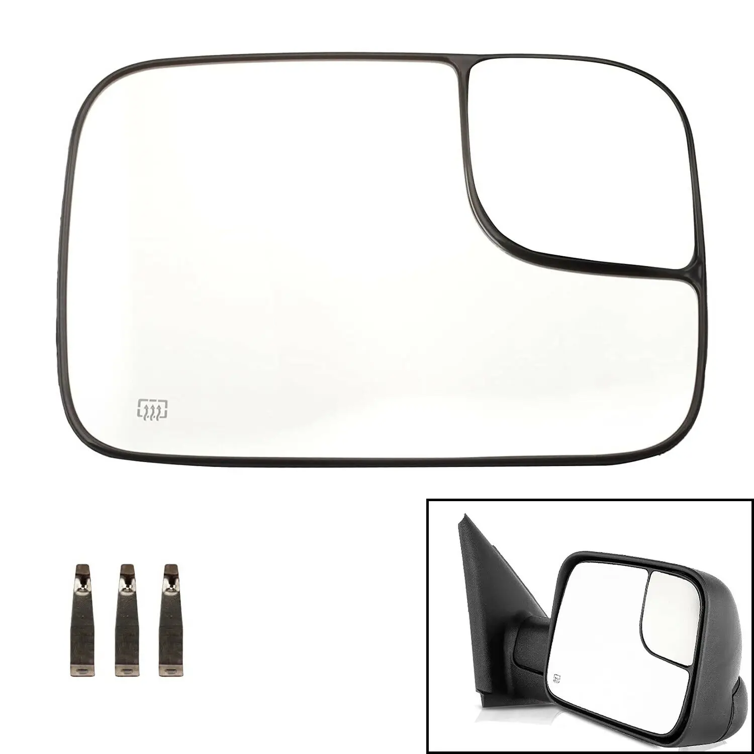 

Power Heated Towing Mirror Glass For Dodge Ram 1500 2500 3500 Passenger RH Side