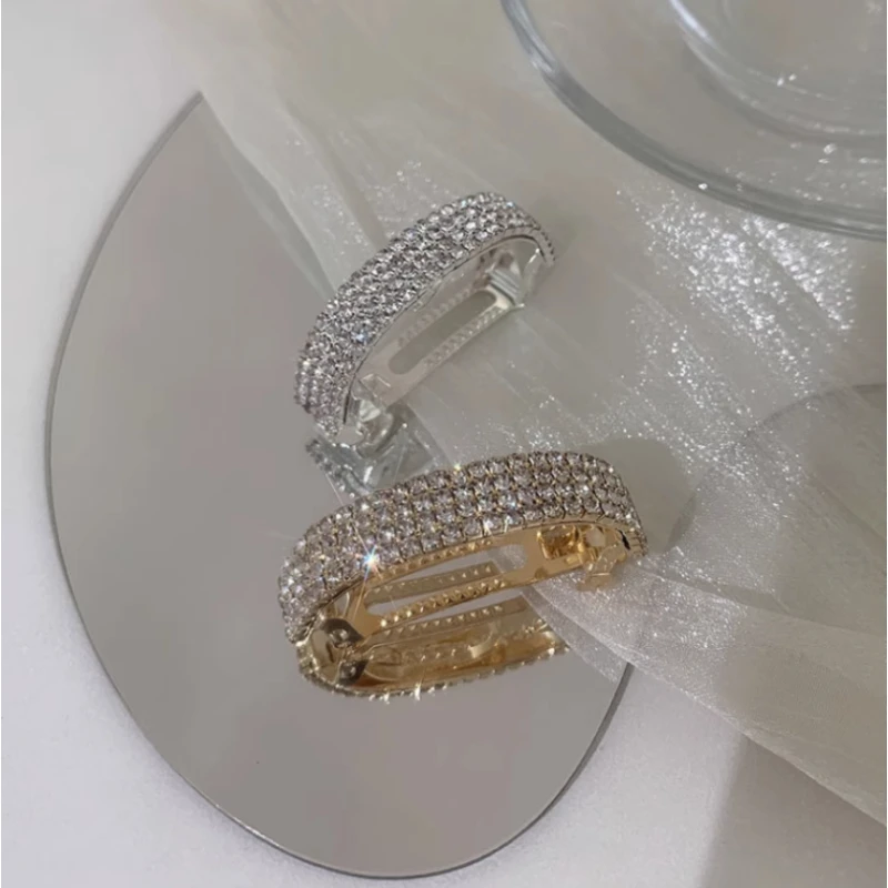 New Korean version of the low ponytail rhinestone hair buckle, half hair on the back of the head, spring clip headdress - Image 6