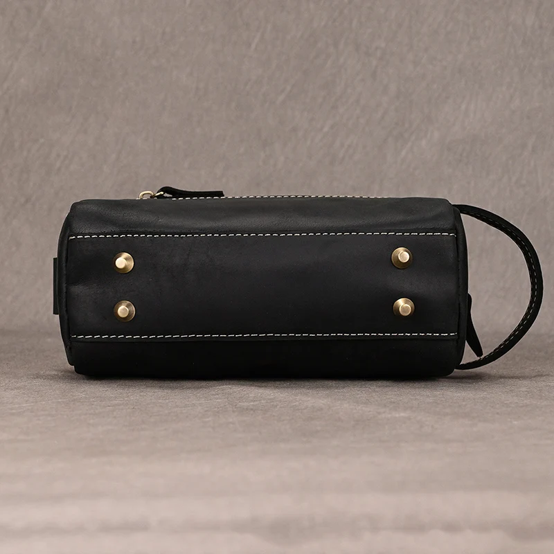 Genuine Leather Clutch real cowskin storage bag men male zipper Clutches genuine leather makeup bags water pen glasses bag