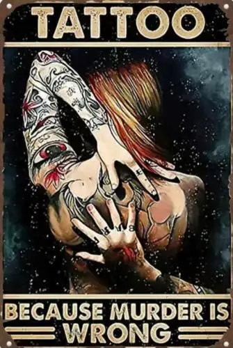 TATTOO TIN SIGN SEXY WOMAN T