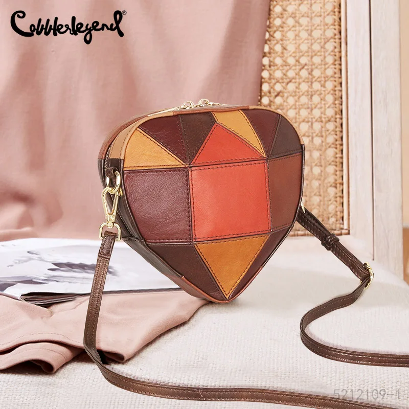 

Cobbler Legend Leather Sling Bag Women Shoulder Bag Cute Heart-shaped Chain Bag