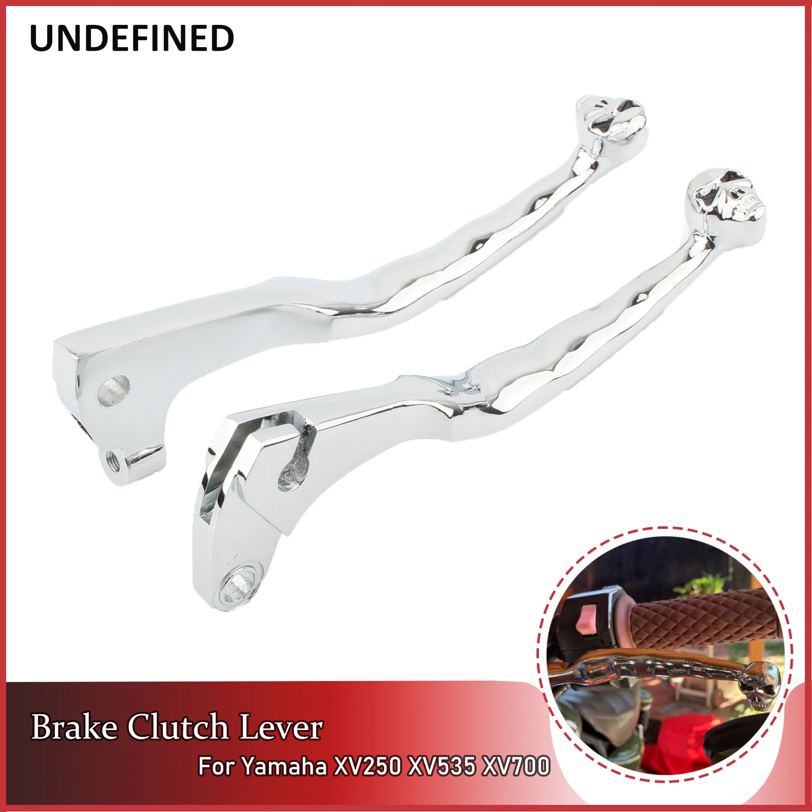 For Yamaha XV250 1988-2003 Chrome Motorcycle Skull Brake Clutch Levers Shifter Lever XV700 XV Virago 250 535 700 750 1000 1100