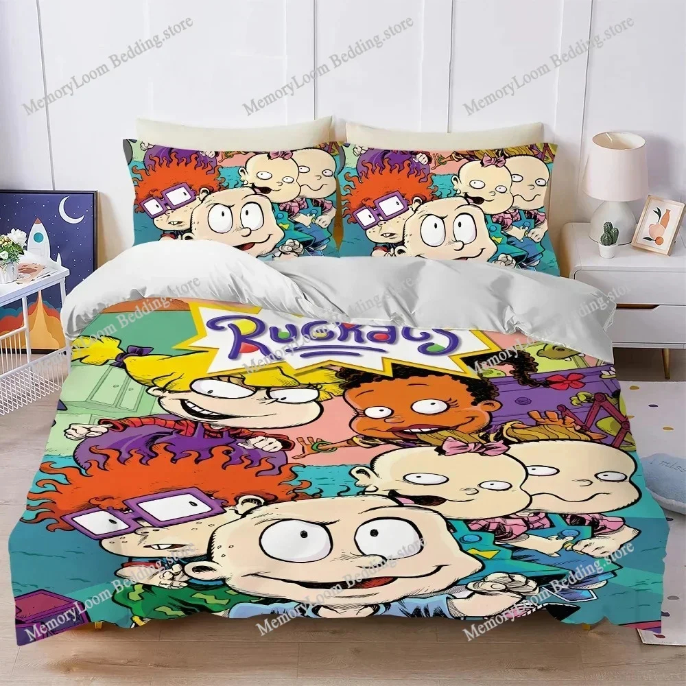 Funny R-Rugrats Cartoon Duvet Cover Set Home Style Bedding Soft Laundry Cotton Bed Four Seasons Student Dormitory Luxury Gift029