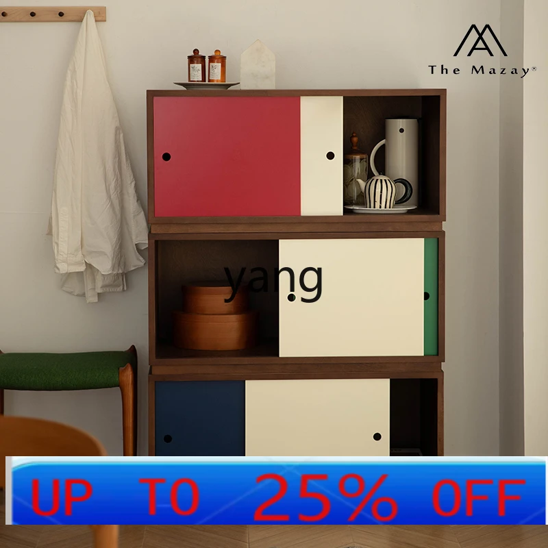 LTT  medieval solid wood combined cabinet multi-color storage side cabinet storage module floor