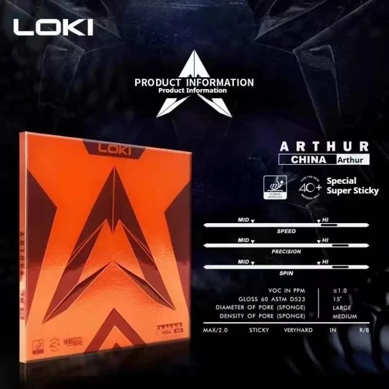 LOKI ARTHUR CHINA Table Tennis Rubber Sticky  Pimple-in Professional Offensive Type Ping Pong Rubber with Orange Cake Sponge image 6