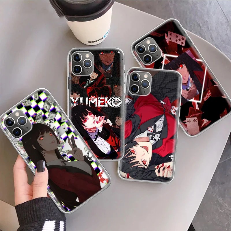 Jabami Yumeko Kakegurui Anime Silicon Call Phone Case For Apple iPhone 16 15 14 11 Pro Max 13 Plus 12 Mini 7 8 + X XR XS SE Cove