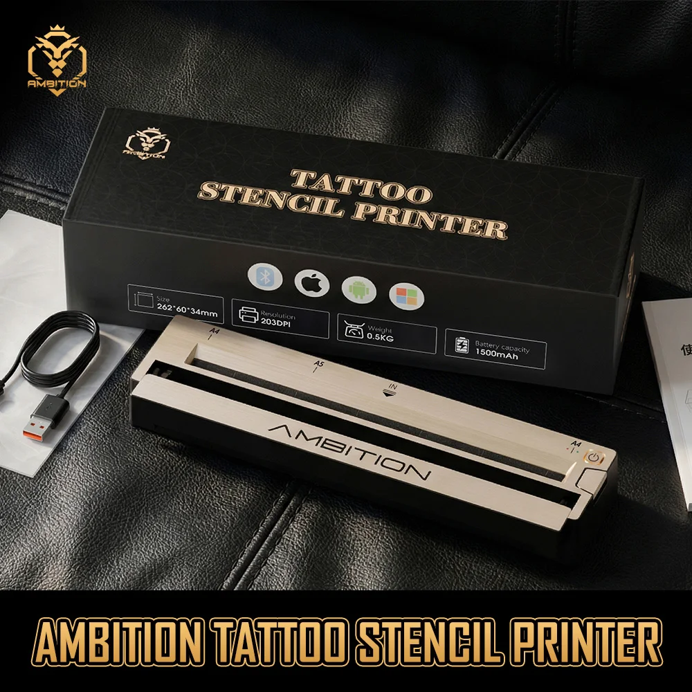 Ambition 2026 New G1 Wireless Tattoo Stencil Thermal Printer 1500mAh +10pcs Transfer Paper Kit Multiple Connection Methods USB