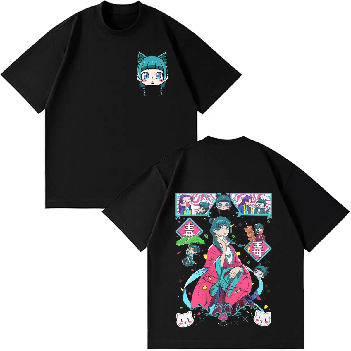 Anime The Apothecary Diaries Print T-Shirt Men Women Fashion T-shirt Short-sleeved Casual Cotton Loose Aesthetic Trend T-shirts