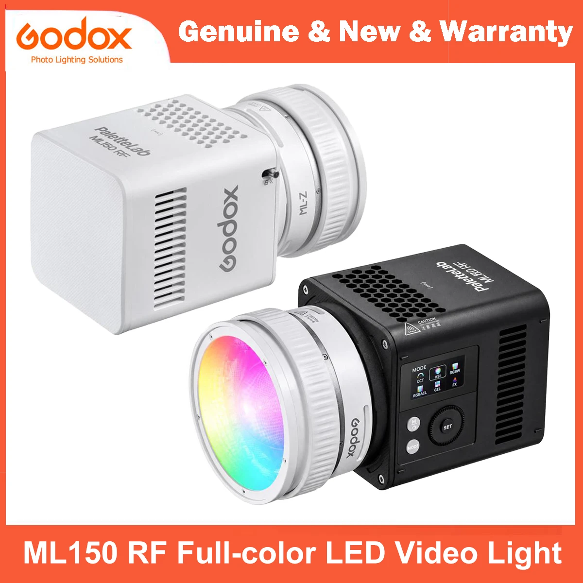 Godox ML150 RF 165W RGB Full Color LED Video Light 1800K-10000K CRI96 Portable Studio Light APP DMX Control for Live Stream Vide