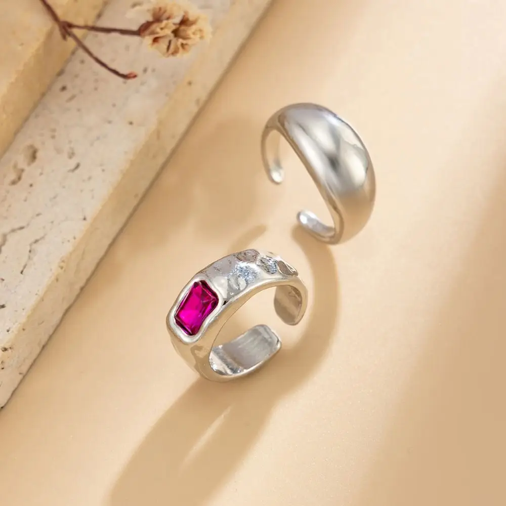 Personality Geometric Foot Ring Set Round Gemstone Toe Rings Gold Punk Style Beach Foot Jewelry Women view 5