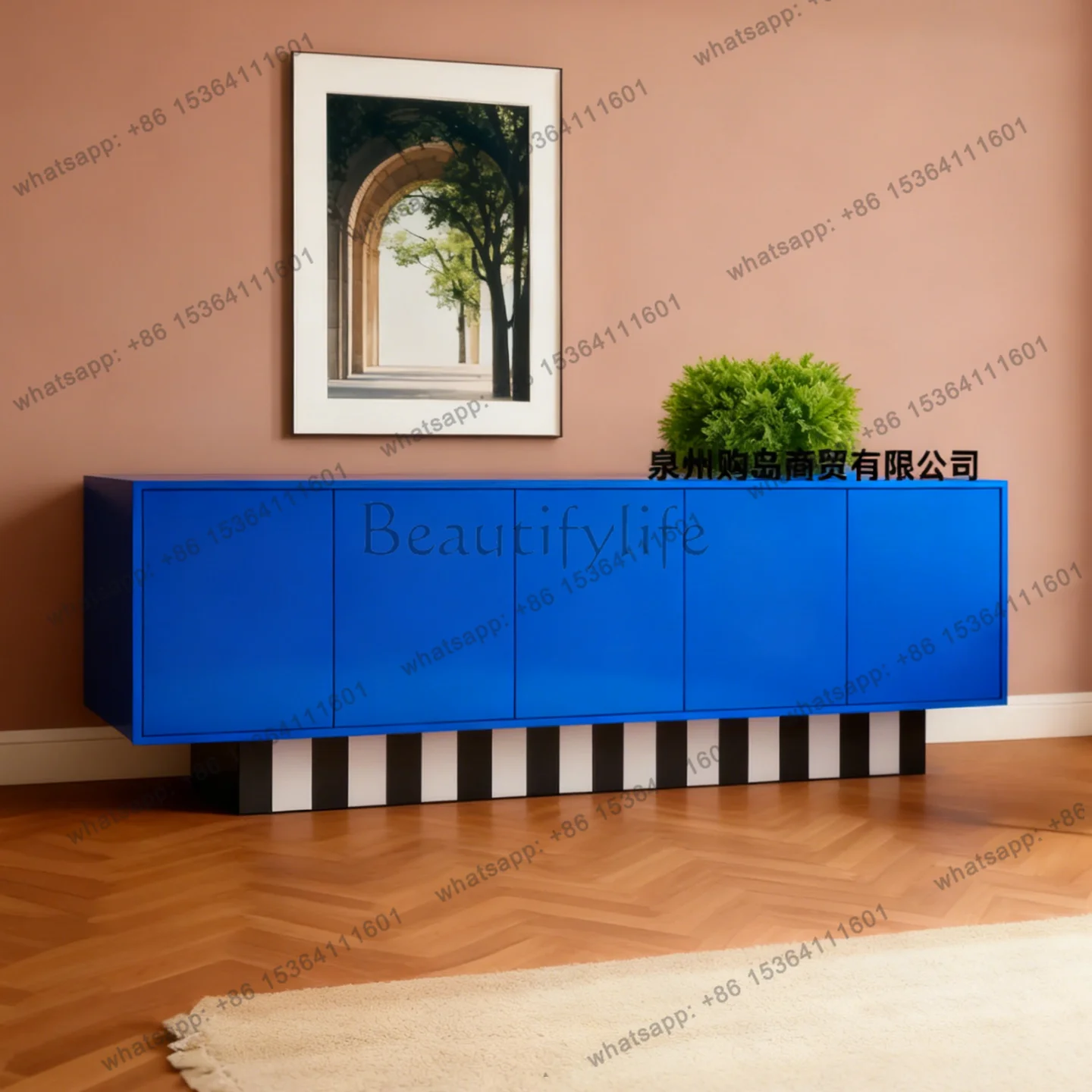 Original creative minimalist lacquered sideboard into the modern simple bedroom storage cabinet