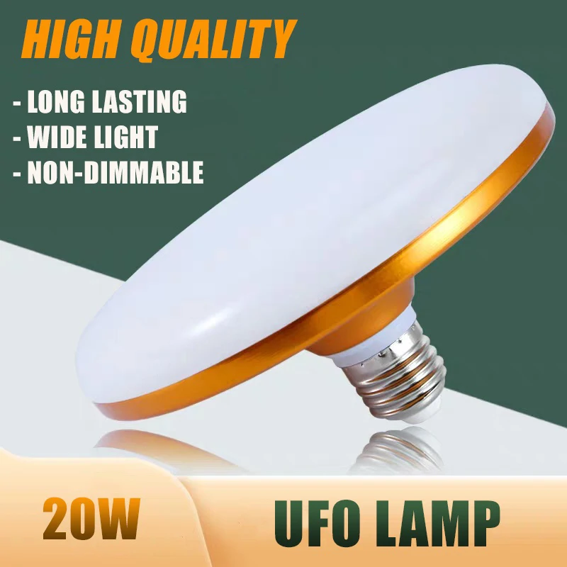 Ampoule LED UFO Super Lumineuse, Éclairage NikBlanc, Lampes de Table, Lumière de Garage, 20W, 220V