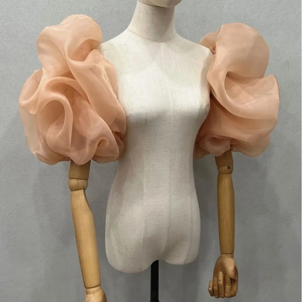 

Stylish Puffy Bridal Sleeves Organza Removeable Decorative Sleeves Bubble Sleeves for Wedding Gowns