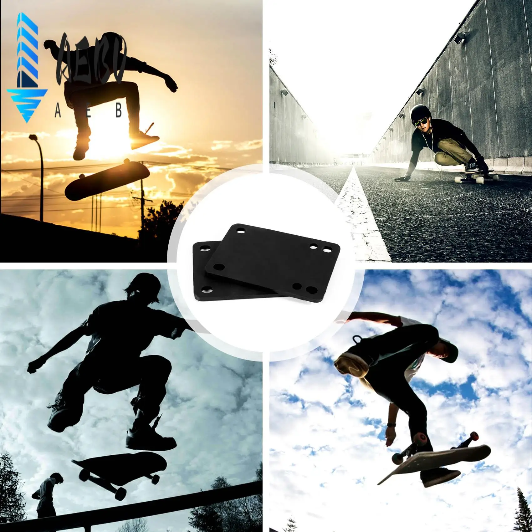 AEB0-Rubber Skateboard Riser Pad 1/8 3Mm Pack Of 2