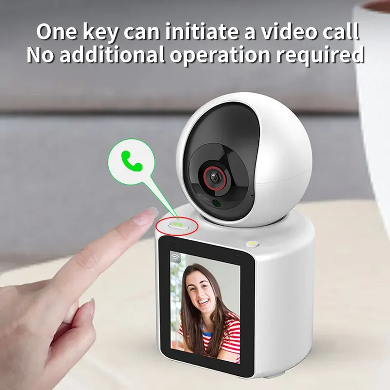 

Smart Video Call Camera Voice Wake-up 2.8" WIFI Night Vision PTZ 360° Two-way Audio and Video Call Motion Detection One-click