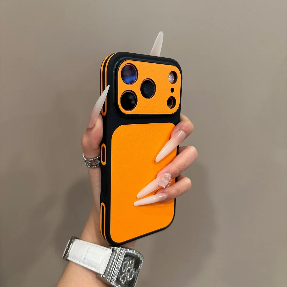 

Роскошный однотонный кожаный чехол для iPhone 17 16 15 14 13 Pro Max с большим окном, матовый, противоударный, с бампером