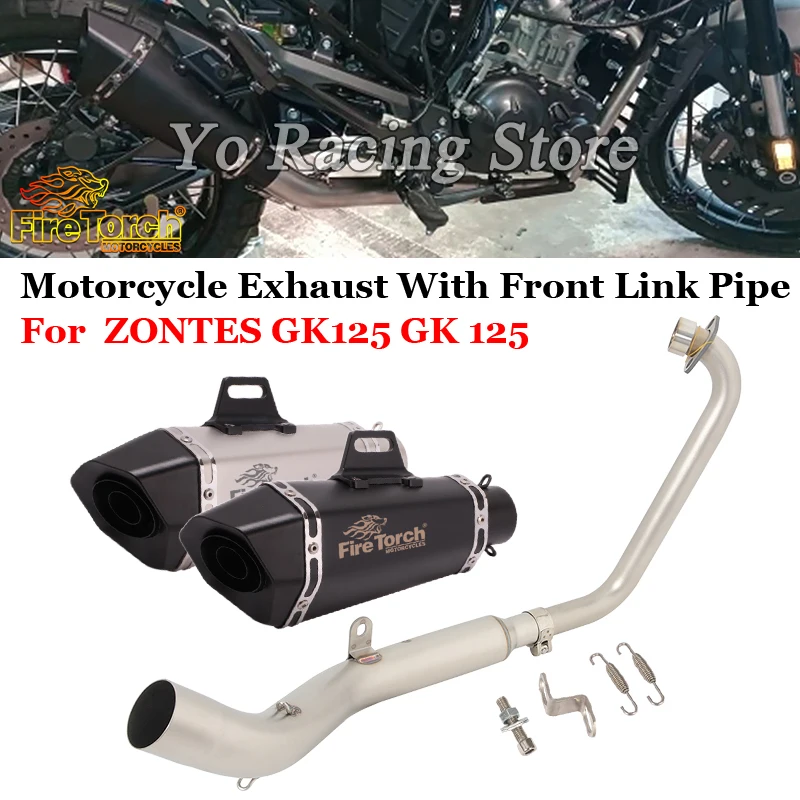 

Slip On Motorcycle Exhaust Escape System Modified Front Link Pipe 51MM Moto Muffler DB Kille rFor ZONTES GK125 GK 125 2021 2022