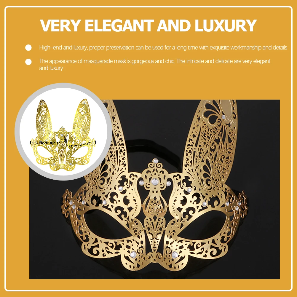 

Bunny Mask Rabbit Costumes Masks Masquerade Attractive Face Halloween Animal Silver Props Women's