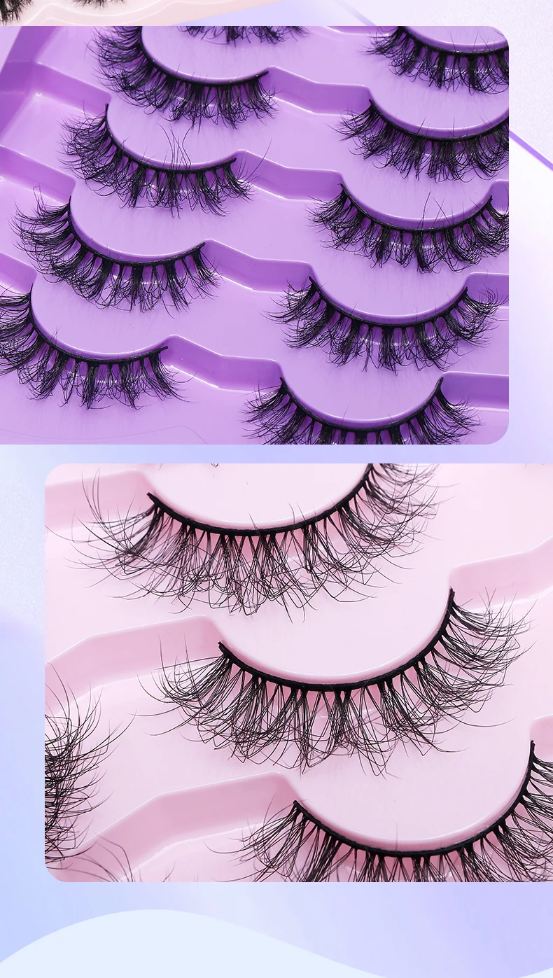 DINGSEN 20 Paar 3D-Wimpern aus Kunstnerz, dicke, wiederverwendbare Wimpern, flauschige Wimpern, Cosplay, Schönheits-Make-up, falsche Wimpern – Detail 3