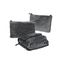 2-in-1 Travel Blanket & Pillow - Ultra-Soft Lightweight for Airplane, Camping & Office Nap, Portable Foldable with Storage Bag