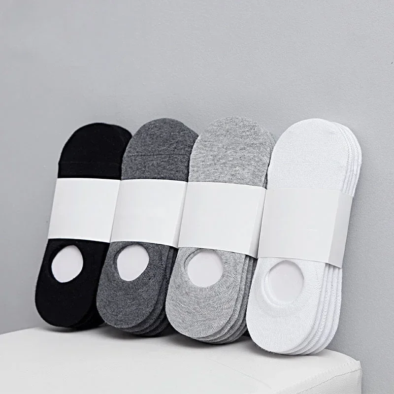 10/20/40 Pairs Unisex No-Show Socks Invisible Women Men Socks Summer Non-slip Silicone Slippers Socks Cotton Ankle Sock