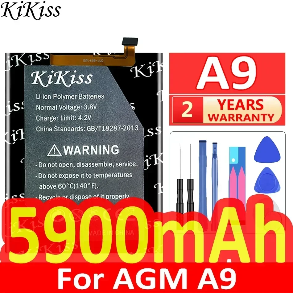 KiKiss Battery For AGM A10 A9 A8 A 10 A 9 A 8/X3 X2 X2SE X1 X 3 X 2 X 1/M5 M2 M 5 M 2/H1 H 1 Batterij + Track NO