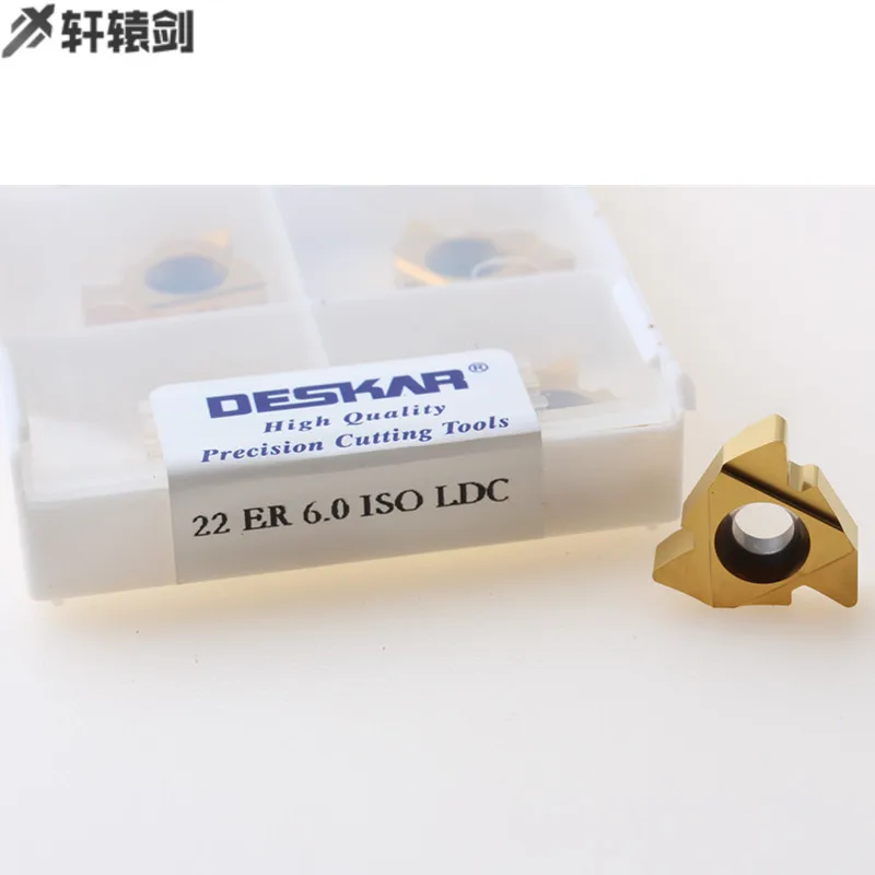 CNC Thread Turning Tool, Carbide Insert, Slotting Torno, 22ER IR 3.5 4 4.5 5 5.5 6 ISO LDA LDC, 10Pcs
