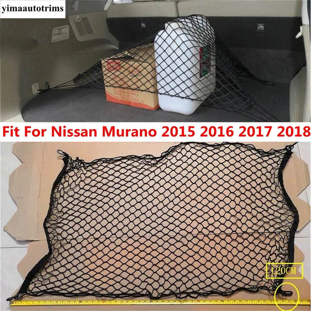 

Rear Trunk Storage Cargo Luggage Elastic Mesh Net Holder With 4 Hooks Kit Accessories Interior Fit For Nissan Murano 2015 - 2023