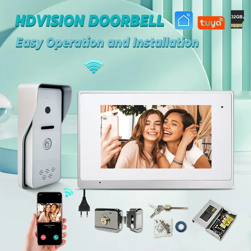 

High Quality Wall mounted Linux system wired intercom system ring camera doorbell video door phone wifi secuirty system