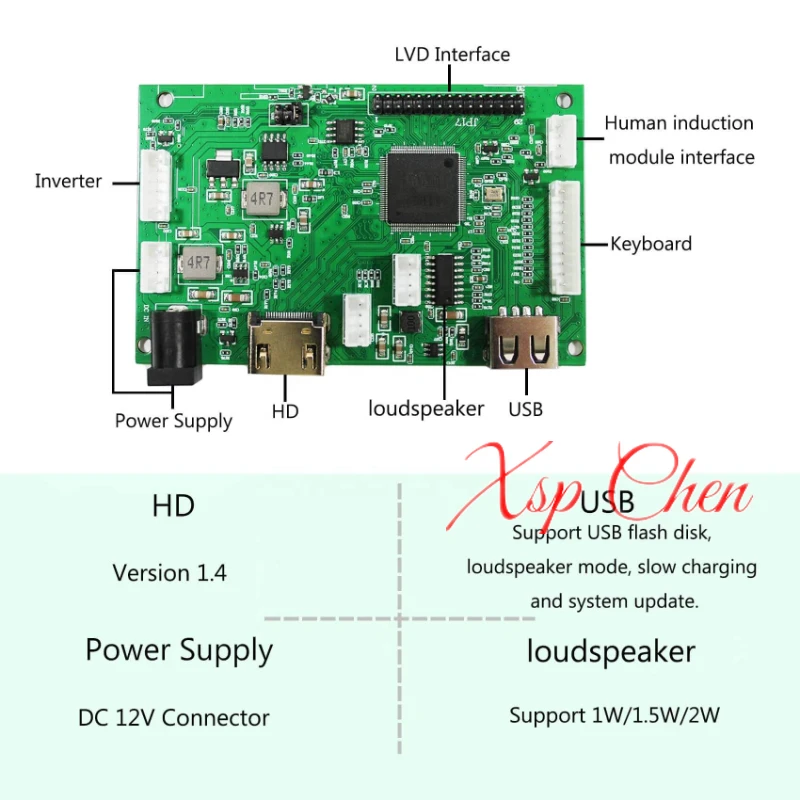 10.1 inch 11.6 inch 13.3 inch 1280*800 photo frame advertising machine loop playback display U disk driver board